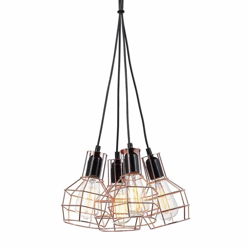 Italux lampa wisząca Perifo MDM-2272/4 BK+COP miedziana 34cm