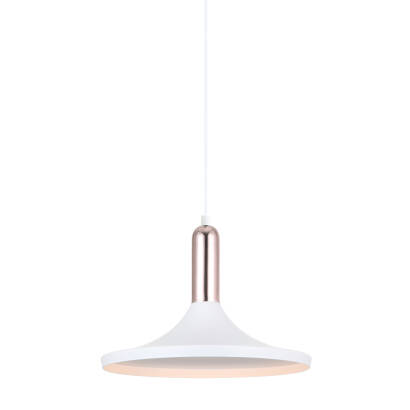 Italux lampa wisząca Lusty MDM-3027/1 W+COP biały miedziany 36cm