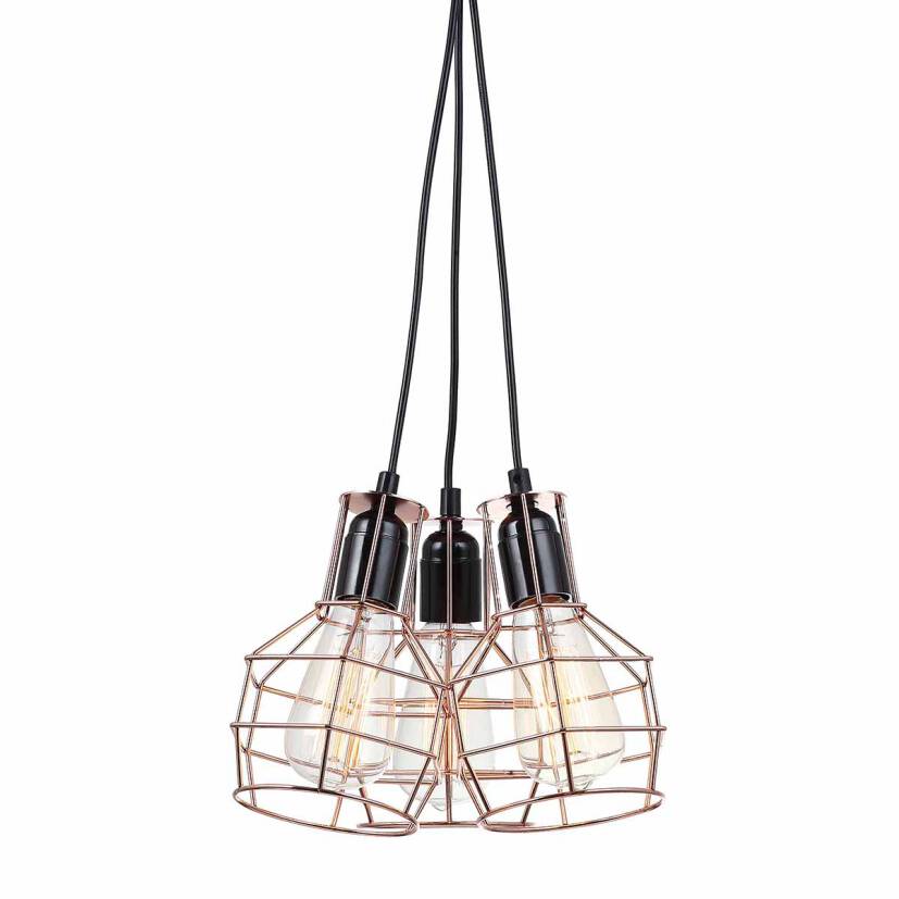 Italux lampa wisząca Perifo MDM-2272/3 BK+COP miedziana 25cm