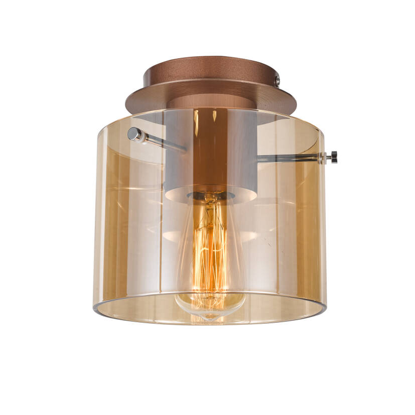 Italux Javier MX17076-1A plafon lampa sufitowa brąz antyczny E27 1x60W IP20 23cm